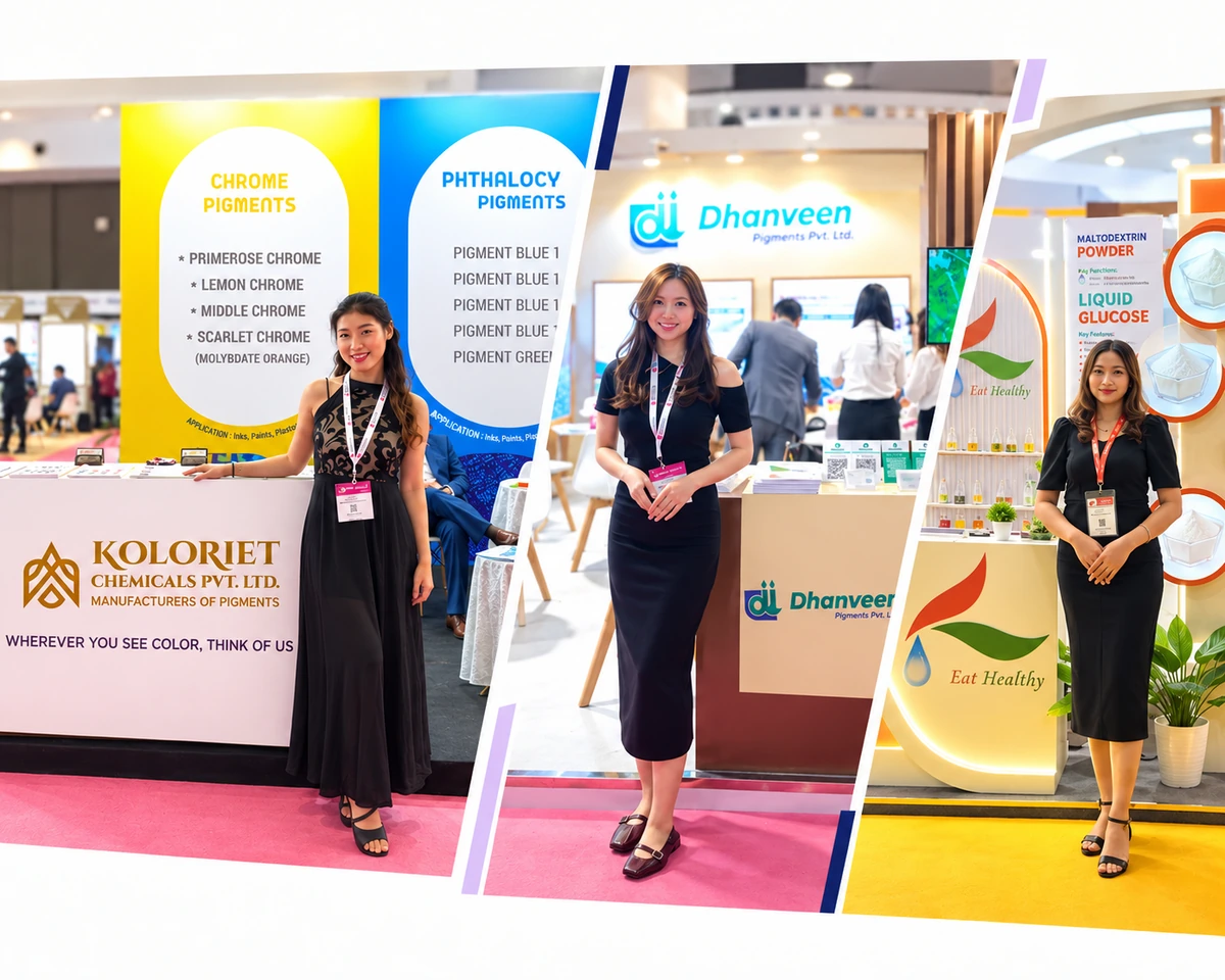 Kolase talent Lumi di booth Kolorjet, Dhaneen, dan NectarFresh